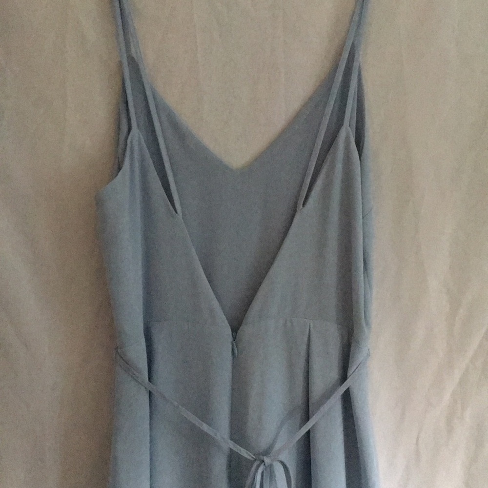 Baby blue backless jumpsuit